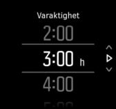 Dra uppåt eller tryck på den nedre knappen för att bläddra till vyn över träningsinformation. 2. Svep åt vänster för att se dina planerade träningspass för den aktuella veckan. 3.