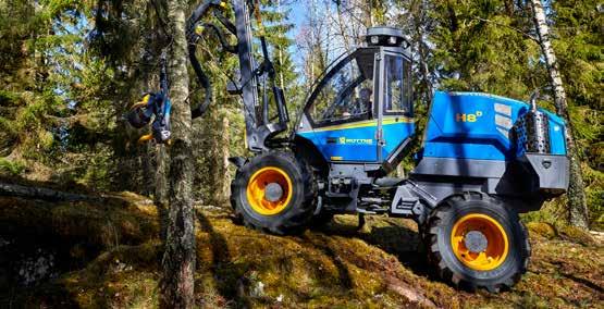 hytt-tilt och motorhuv Större bränsletank (en tank istället för två som på H8 B ) Förstärkt kran med ny slangdragning Stor vattentank för stubbehandling