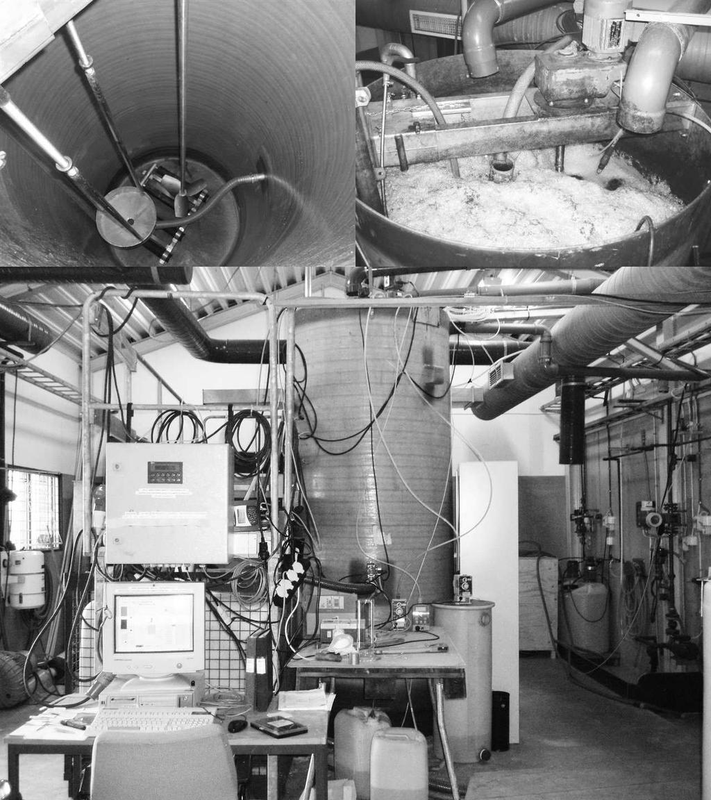 Figure 1: Pictures of the pilot-plant reactor and the surrounding equipment.