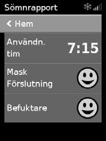 Skärmen blir automatiskt svart efter en kort tid. Du kan trycka på Hem eller på ratten om du vill aktivera den igen.