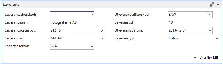 Värdet i detta fält är sedan sökbart via analysfunktionen. Exempel på värde är kundens märkning. Ange den person som skall stå som er referens på ordern. Ange ev. godsmärkning som kunden önskar.