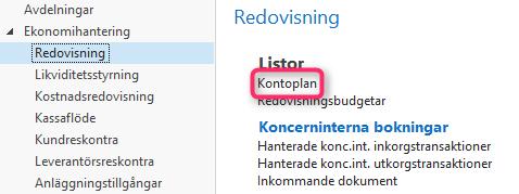 Kontoplan för att