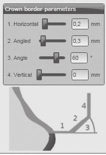ANVÄNDNING Kantparametrar i CAD-programmet Se till att kanttjockleken är tillräcklig. Rekommenderade värden: 1. Kanttjocklek (Horizontal): 0,2 mm 2. Vinklad (Angled): 0,3 mm 3. Vinkel (Angle): 60 4.
