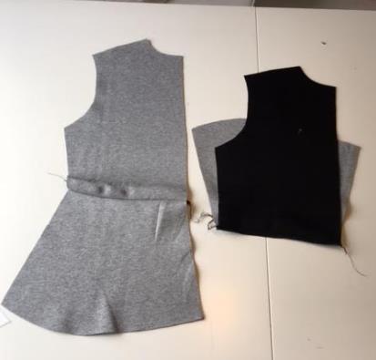 Jacka med dragkedja, luva och kjol variant 1 på dragkedja