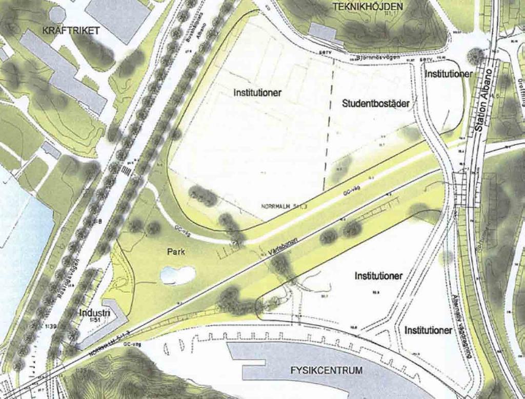 Förutsättningar 3.5 Tidigare program och detaljplaner År 2004 presenterades ett tidigare planprogram för Albano, Planprogram för Albano Norra Djurgården.