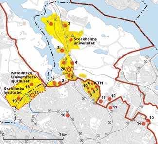 förutsättningar Den fördjupade översiktsplanen anger följande vägledning för markanvändning och utveckling av Vetenskapsstaden: vetenskapsstaden ingår i nationalstadsparken som en mer bebyggd och