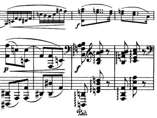 Efter detta kommer återtagningen som även denna gång spelas sotto voce. Temat i violinstämman ligger nu en oktav lägre och pianostämman är aningen rörligare.