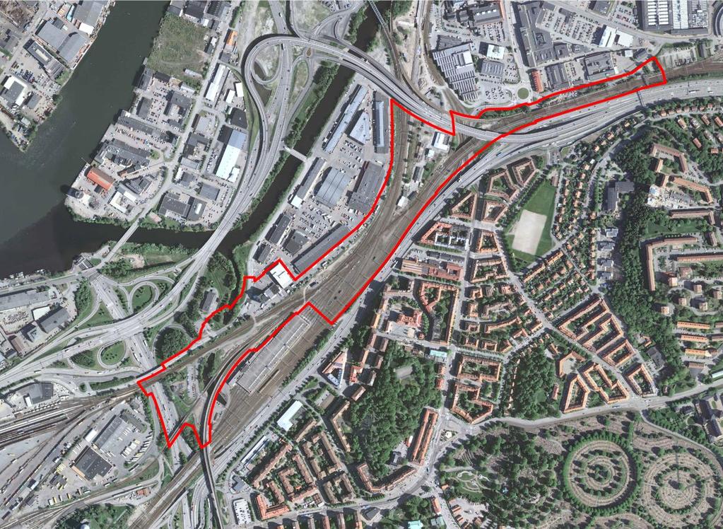 Sammanfattning Planens syfte och förutsättningar Orienteringsbild med planområde Olskroken en viktig knutpunkt Olskroken är en viktig knutpunkt i det Västsvenska järnvägssystemet.