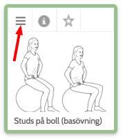 Välj övningar för träningsprogram Du väljer en övning eller mall till ditt pågående träningsprogram genom att bara klicka på bilden eller raden för mallen.