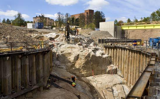 Spont- och bergarbeten för Norra Länken, Norrtull, Stockholm. foto : m i k a e l u llé n, vägv e r k e t i dessa fall och mängduppgift ska inte anges.