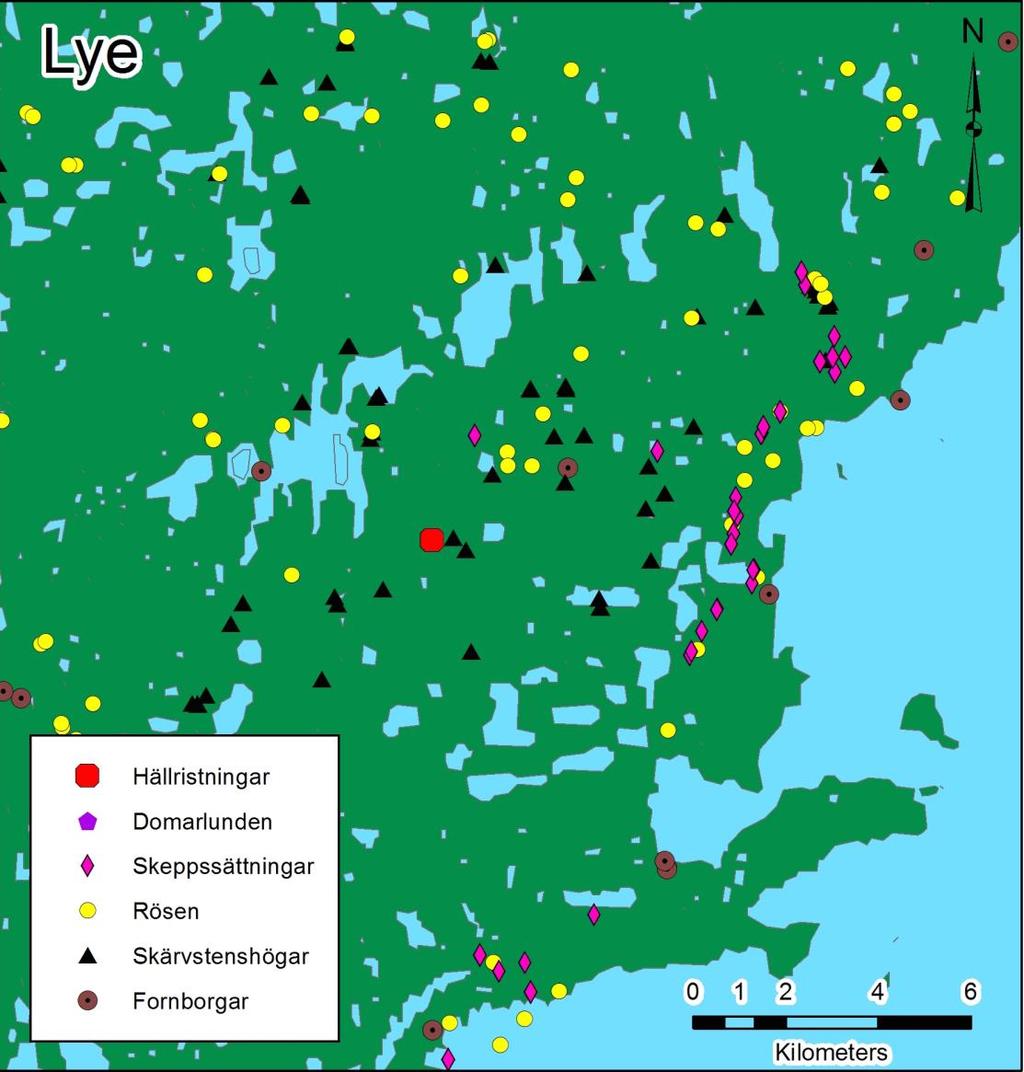 4.3.3 Lye Kulturlandskapet runt hällristningen i Lye skiljer sig något från de andra två.