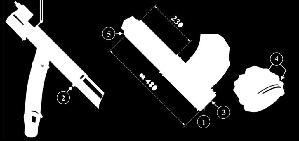 Montera en lämplig upphängningskrok i taket ovanför matarskruvens upphängningshål (min. Ø6, medföljer inte). För in matarskruven i förrådets rör, den skall vila helt mot förrådets lock (3).