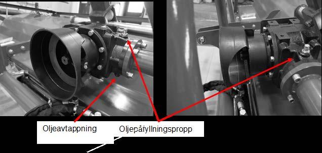 Oljefyllning växellåda: Det ska fyllas på 1,0 L motorolja i vinkelväxeln, det finns