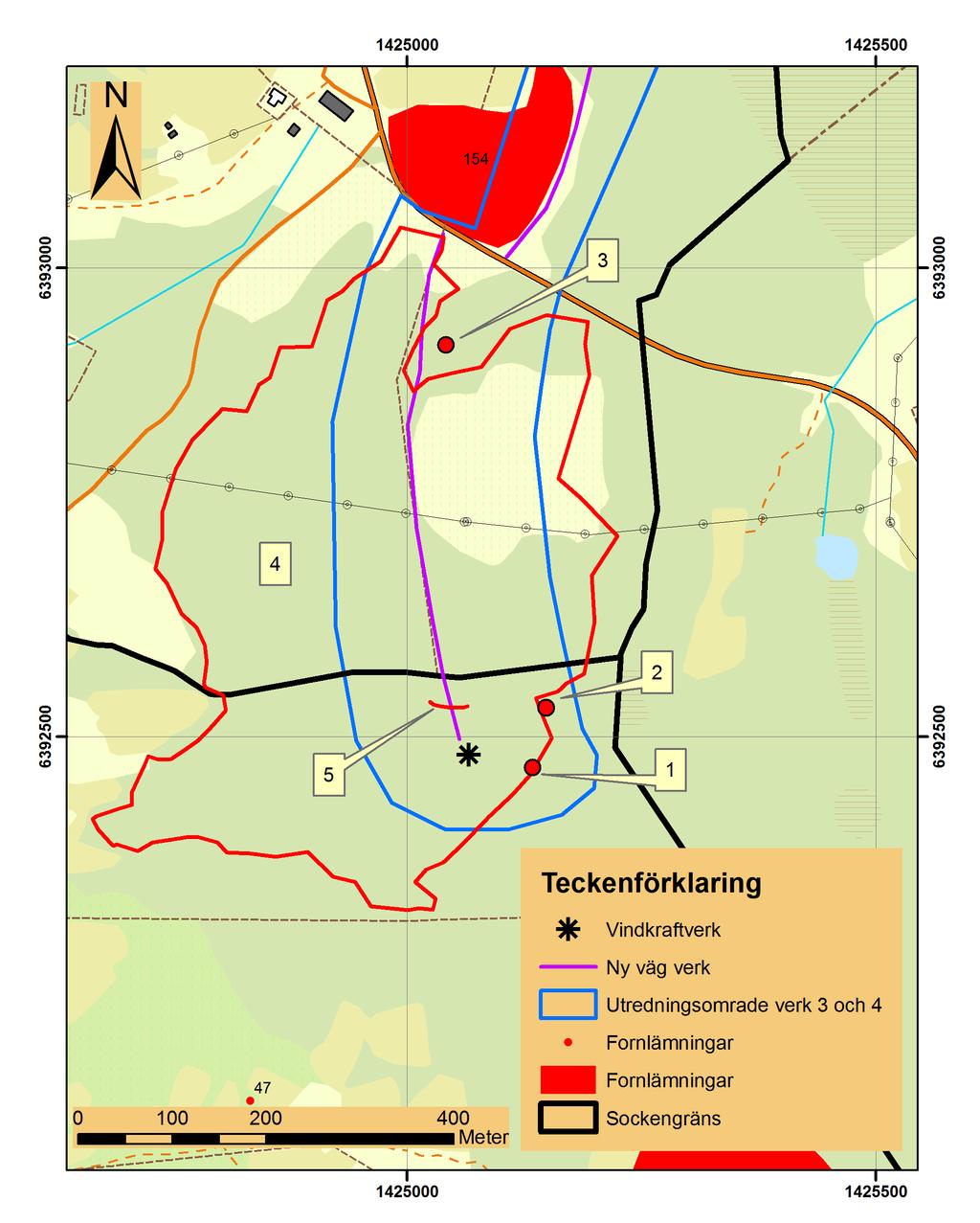 8 ARKEOLOGISK RAPPORT 2009:15 figur 2. Södra delen av utredningsområdet, markerat med blått.