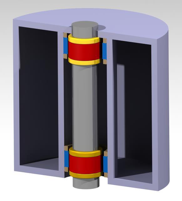 Figur 48. 3D modell för koncept 8. Monteringsförfarande Figur 49 visar de olika stegen för hur montering och demontering av lageranordningen sker i koncept 8.