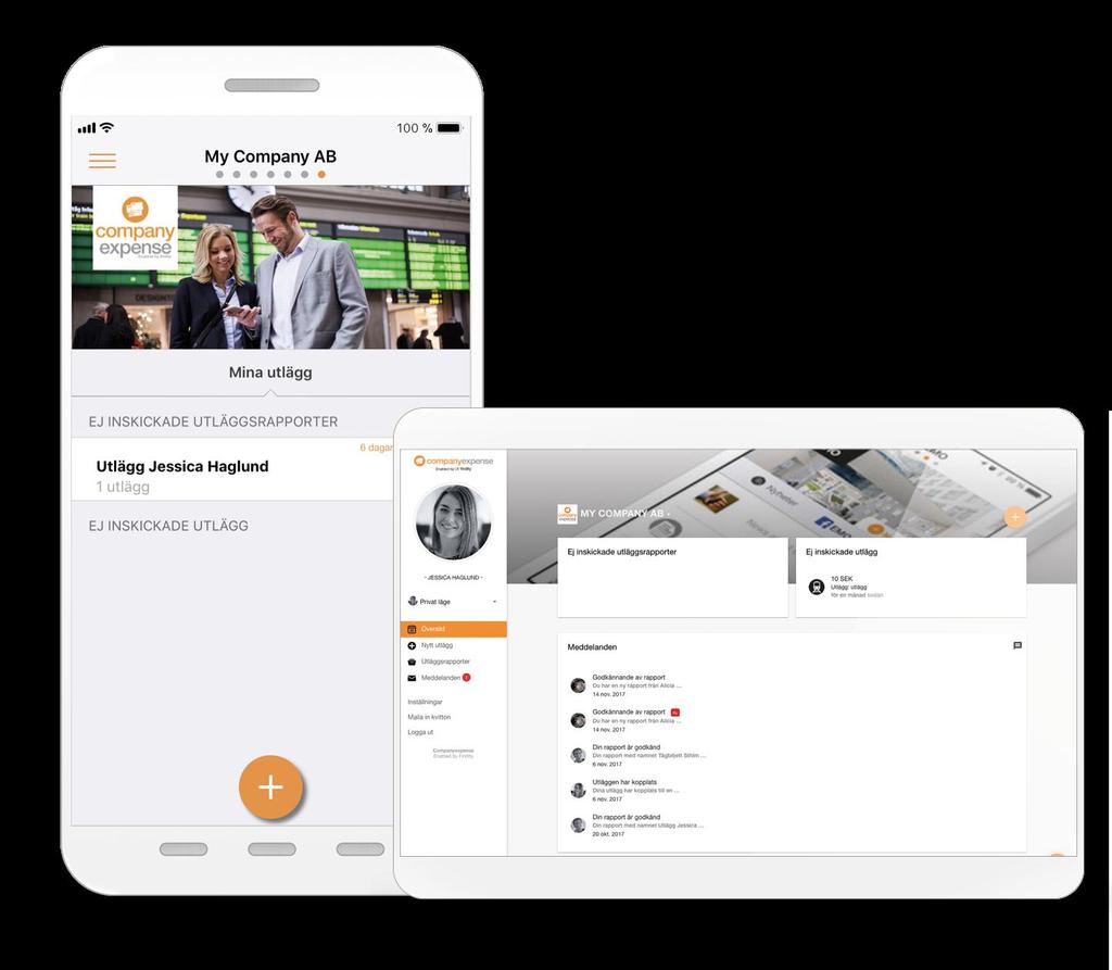 Med Companyexpense hanterar du kvitton och utlägg i molnet och på mobilen.