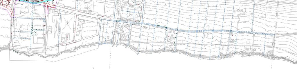 Se karta nedan: En detaljplan för nedre delen av gatan över åkrarna mellan campingen och bebyggelsen från industriområdet i söder, där ny gata korsar