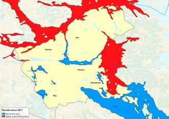 SJÖAR OCH KUSTVATTEN 40 Status på Nackas kustvatten idag Vattenmyndigheten har gjort en bedömning av statusen på Nackas kustvatten.