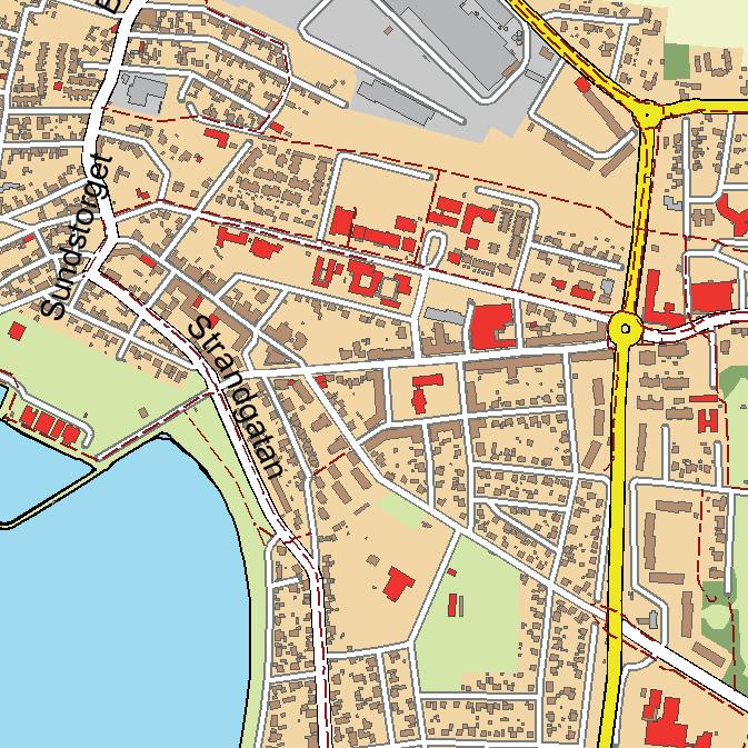 Himmelsfärdskyrkan, Höganäs. Antikvarisk medverkan 2017. Installation av projektor och duk. Himmelsfärdskyrkan är central belägen i Höganäs. Utsnitt ur Höganäs kommuns översiktskarta.