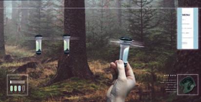 MOrgONdageNS planerare VIRTUAL REALITY lyfter in skogen