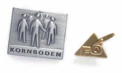 broderade och vävda tygmärken, pins i