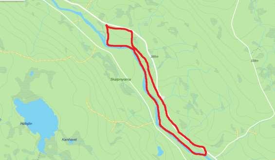 8. Från Hällvasselns utlopp och 2 km norrut på östra sidan Den här inventeringsrapportens första exkursion gick till det område som här ska beskrivas.