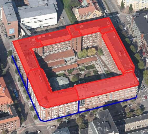 88 (132) Styrgruppen 4.2.5 Aggregerad byggnad (slutet kvarter), LoD0 Geodetisk detaljmätning Verklig markhöjd mäts/registreras vid fasad, alternativt används bottenplatta.