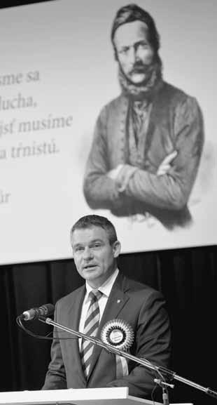 Predseda parlamentu Peter Pellegrini (na snímke) v príhovore pripomenul, že Štúr stál pri zrode väčšiny symbolov našej národnej identity a štátnosti, bol hlavným iniciátorom kodifikovania spisovnej