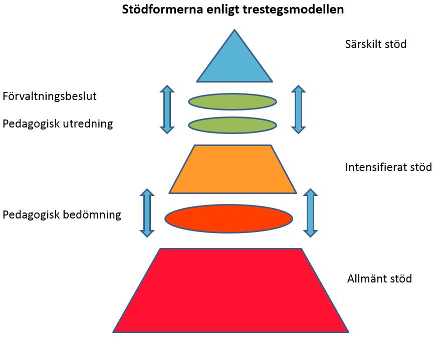 När behovet av stöd bedöms granskas först de befintliga arbetssätten, undervisningsarrangemangen samt lärmiljöerna och hur de lämpar sig för barnet.