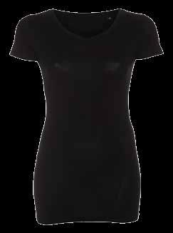 Extra long LADY V-NECK TOP Extra lång V-ringad topp av mjuk stretchig bomullsjersey.