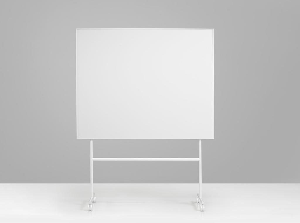 Produktkatalog Configura 2015 Mobila Skrivtavlor/Blädderblockställ ONE Mobil Whiteboard Mobil skrivtavla med glasemaljerad skrivyta. Vit- eller svartanodiserad ram med vitt eller svart stativ.