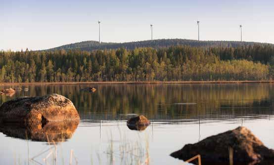Allmänna intressen Teknisk försörjning 153 Redan 2104 stod vindkraften i Sandvikens Kommun för el motsvarande 2 000 normala villors årsförbrukning.