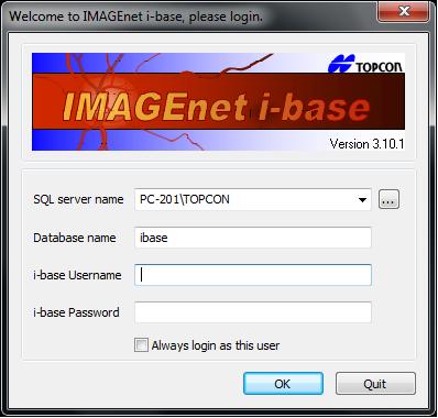 STARTA IMAGENET I-BASE INLOGGNING Dubbelklicka på konen på skrivbordet för att starta IMAGEnet i-base. Inloggningsfönstret för IMAGEnet i-base visas.