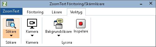 184 Verktygsflik Verktygsflik ger dig knappar flr att starta ZoomTexts verktyg och funktioner.