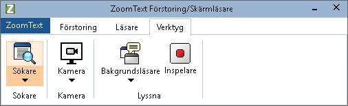 184 Verktygsflik Verktygsflik ger dig knappar flr att starta ZoomTexts verktyg och funktioner.