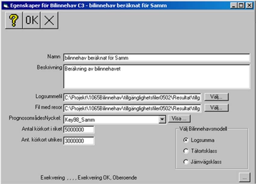 48 Som synes väljer man alltså i gränssnittet (längst ner i högra hörnet) vilken av de tre modellerna som ska ligga till grund för modelleringen av bilinnehavet.