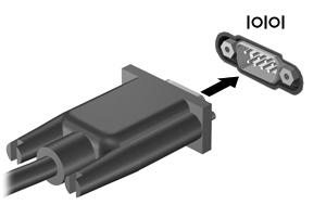 Använda en seriell enhet (endast vissa modeller) Vissa datormodeller har en seriell port där extra enheter, t.ex. modem, mus eller skrivare, kan anslutas.