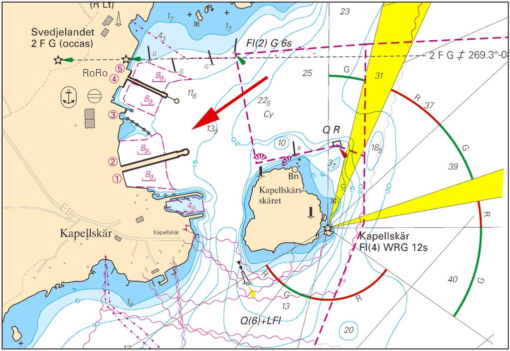 2016-07-07 6 No 606 Port of Kapellskär Kapellskärs Hamn AB. Publ. 2 juli 2016 * 11338 Chart: 6145 Sweden. Northern Baltic. Erstaviken. Tyresö brygga. Shoaling. Jetty.