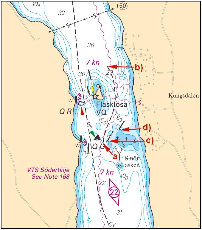 2016-07-07 8 No 606 New fairway for small pleasure craft at Fläsklösa Sjöfartsverket, Södertälje. Publ. 7 juli 2016 * 11344 (P) Chart: 6143, 6144 Sweden.