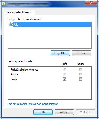 1 2 I Windows XP, högerklicka på mappen "skanningsdata" och välj [Delning och säkerhet] (eller