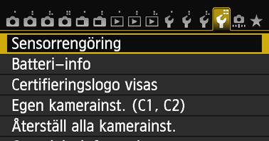 f Automatisk sensorrengöring När du ställer strömbrytaren i läget <1> eller <2> används enheten för självrengöring av sensor för att automatiskt skaka bort damm från sensorns framsida.