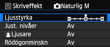 nivåer När du väljer [Manuell] kan du ändra histogrammets fördelning och justera bildens ljusstyrka och kontrast. När menybilden för justering av nivåer visas trycker du på <B> för att flytta på <h>.