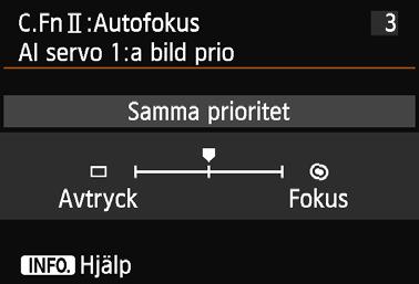 [0] Lämplig för motiv som rör sig med en fast hastighet. [+2/+1] Praktisk för motiv som har plötsliga rörelser, plötslig acceleration/inbromsning eller som plötsligt stannar.