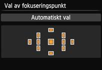 Matningsmetod Högdagerprioritet Wi-Fi-funktion Egna Inställningar Bildregistreringskvalitet Möjligt antal bilder Maximalt antal bilder i en bildserie/återstående antal exponeringar