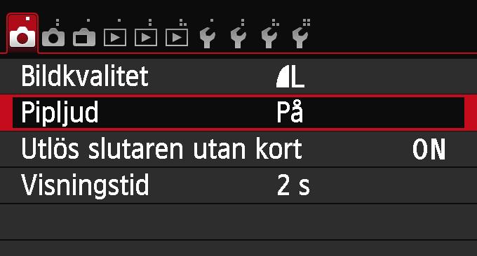 3 Menyhantering Du kan ställa in olika inställningar med menyerna, bl.a. bildregistreringskvalitet och datum/klockslag.