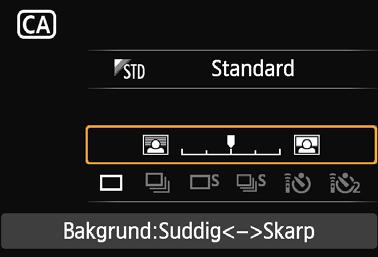 Ställ inställningsratten på <C>. 1 2 Tryck på <Q>. (7) Snabbkontrollskärmen visas. 3 4 Ställ in önskad funktion.