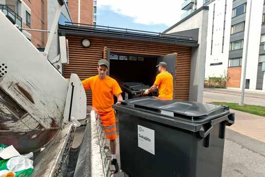 Bild 6. Sopkärlen måste kunna flyttas säkert till sopbilen.