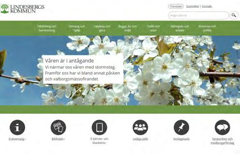 Webben lindesberg.se Lindesbergs kommuns externa webbplats följer den grafiska profilen precis som kommunens övriga material. Strukturen på lindesberg.se är Funkas kommunstruktur.