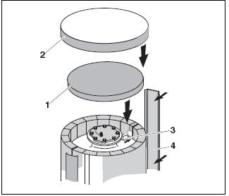 Sätt täcklisten (fig. 8, pos. 4) på isoleringens stängningslist. Lägg den fyrkantiga isoleringsproppen (fig. 8, pos. 3) i utskärningen inifrån.