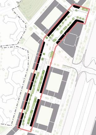 Stadsgatan Stadsgatan utgör ett av områdets mest aktiva stadsrum och ska ha en tydligt offentlig karaktär, vara lätt att identifiera samt naturlig att följa.